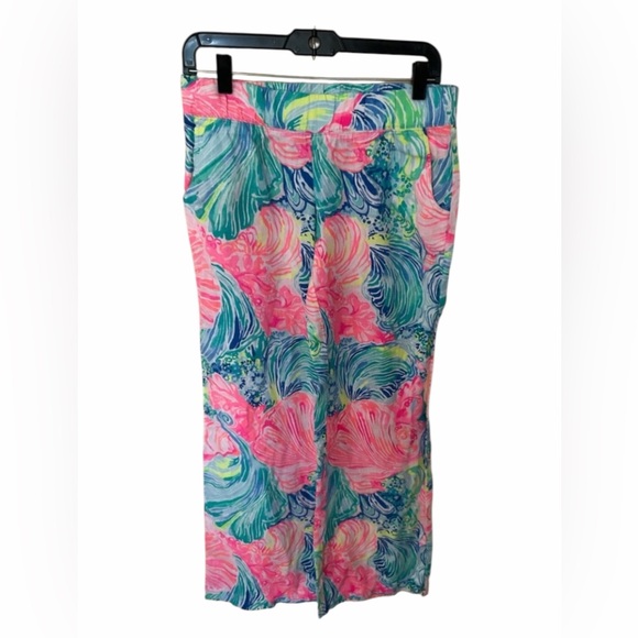 Lilly Pulitzer Pants - Lilly Pulitzer Pink and Green pants Tropical Print size S Brand New